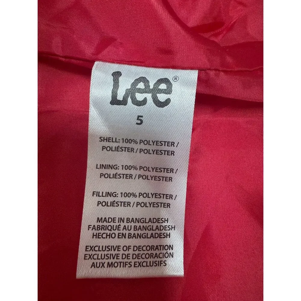 Lee Authentic Brand Toddler Vest Sz 5 Red And Black Zippered Kids